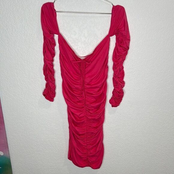 NWT More To Come Shanice Ruched Mini Dress in Pink Revolve Large - Picture 2 of 12